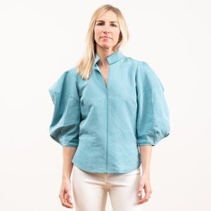 Rachel Comey /
Amplus Puff Sleeve Top in aqua 4